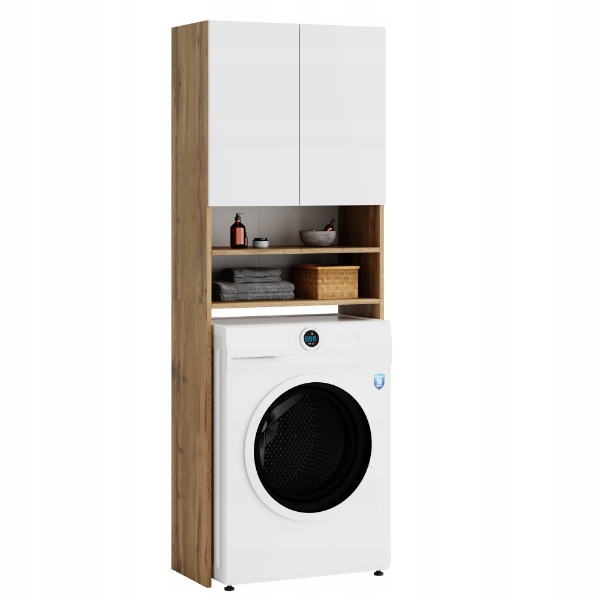 REGAŁ ŁAZIENKOWY SZAFKA NAD PRALKE WOTAN BIAŁY 4 PÓŁKI