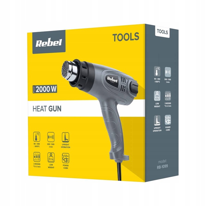 Opalarka elektryczna 4 dysze 3 biegi 2000W Rebel