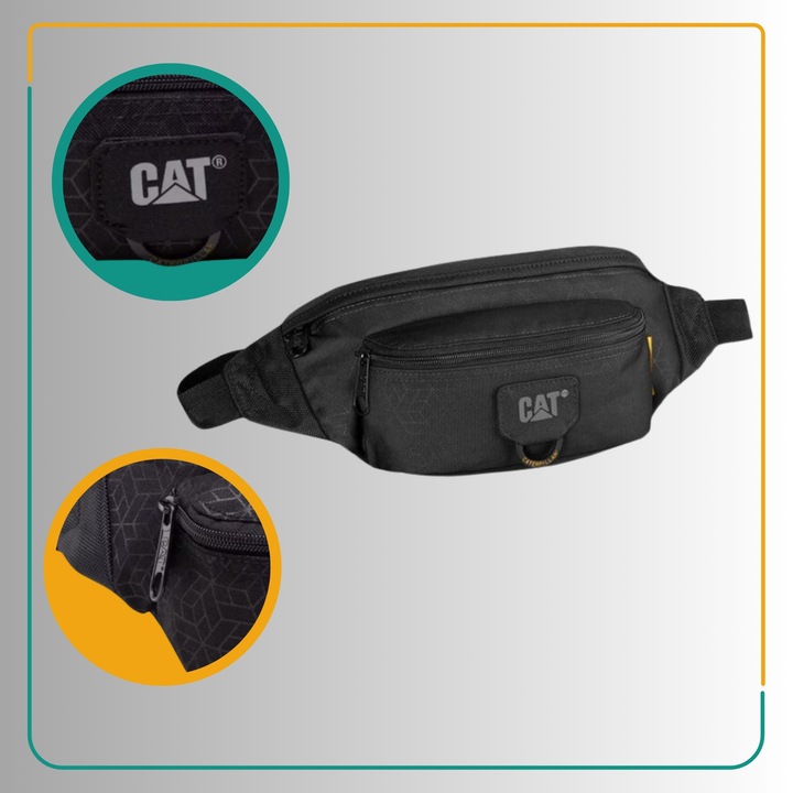 Saszetka Męska Do Pracy Pojemna Wytrzymała CATERPILLAR Czarna 2 L