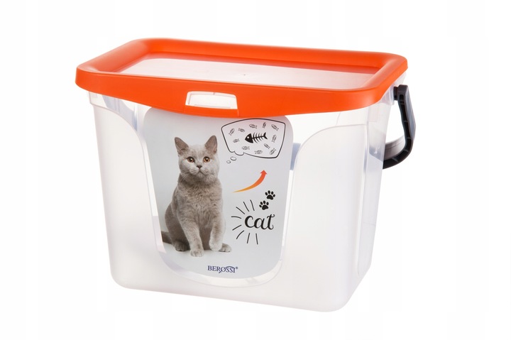 POJEMNIK NA KARMĘ DLA KOTA Z ŁOPATKĄ 6L