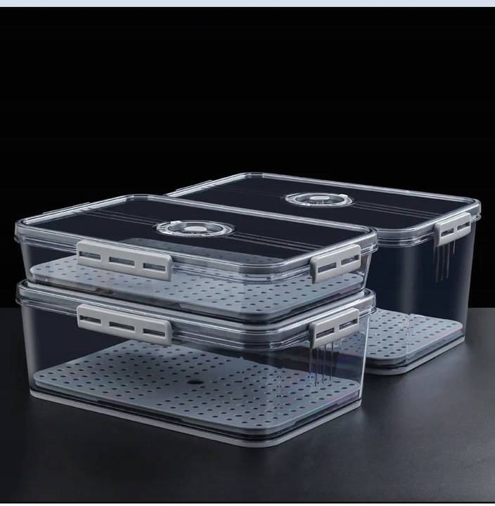 POJEMNIK NA ŻYWNOŚĆ DO LODÓWKI NA WĘDLINY SERY HERMETYCZNY Z DATOWNIKIEM