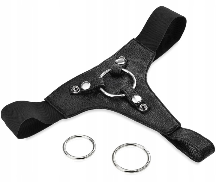 PAS NA DILDO PENIS SEX STRAP-ON Z ZESTAWEM TRZECH OBRĘCZY