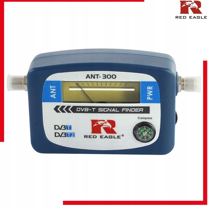 MIERNIK SYGNAŁU DVB T2 RED EAGLE ANT300 Z KOMPASEM PODŚWIETLENIE ETUI