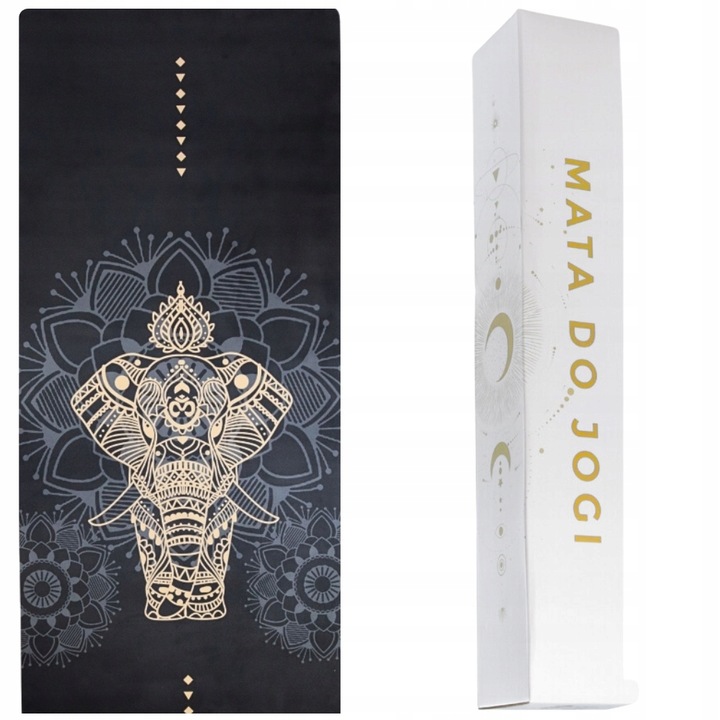 PIĘKNA MATA PREMIUM DO JOGI ĆWICZEŃ STABILNA ZAMSZOWA MIĘKKA 4 MM ZE WZOREM