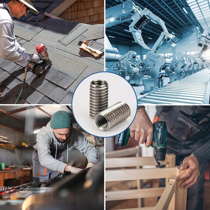 10X Tulejki do naprawy gwintu M8/M6 redukcja L=20mm stal nierdzewna