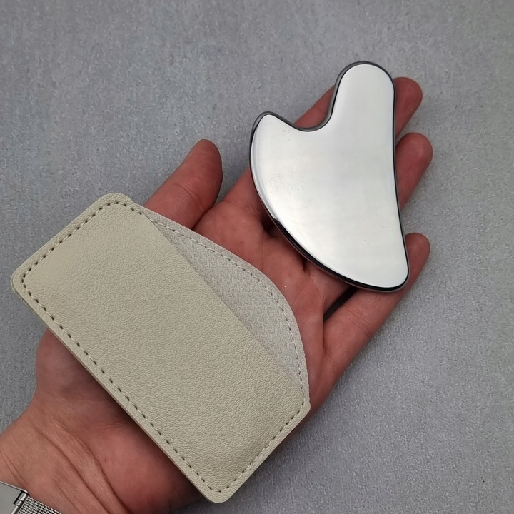 GUA SHA MASAŻER DO TWARZY PŁYTKA DO MASAŻU METAL STAL CHIRURGICZNA