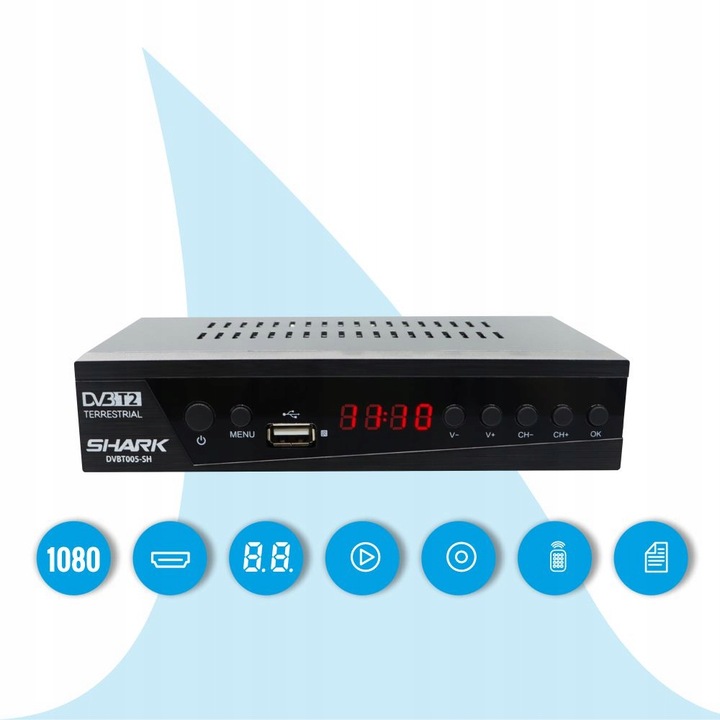 TUNER DEKODER DVBT2 TV NAZIEMNEJ DVB-T2/C HEVC H.265 FHD PILOT HDMI