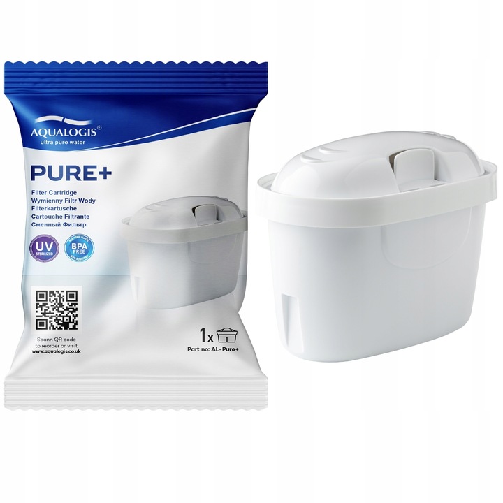 DZBANEK FILTRUJĄCY SZKLANY ETIUDA BIAŁY + 2 WKŁADY PURE+ AQUALOGIS