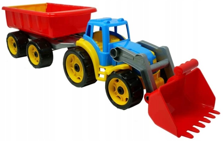 DUZY 65cm Traktor ciągnik z przyczepą