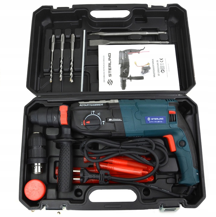 WIERTARKA MŁOTOWIERTARKA MŁOT UDAROWY MOCNA SDS+ WIERTŁA SZPIC PRZECINAK