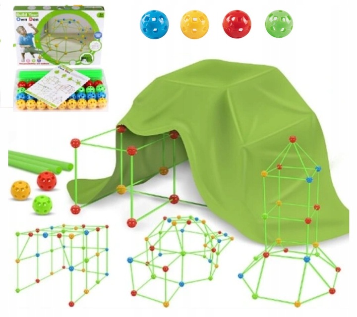 ZESTAW DO BUDOWANIA BAZY SŁOMKI NAMIOT XXL 179el