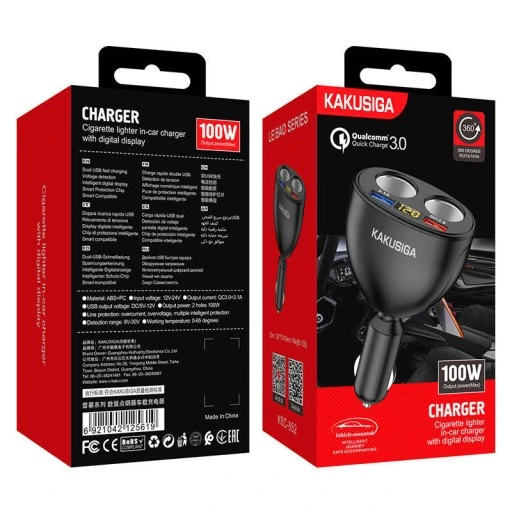 KAKU ROZDZIELACZ ROZGAŁĘŹNIK ZAPALNICZKI 2xUSB QC