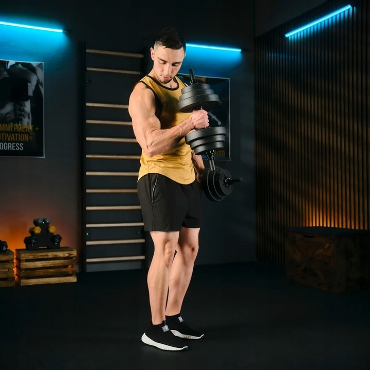 Hantle regulowane 20kg zestaw hantli 2x10kg gryf kettlebell Trex Sport