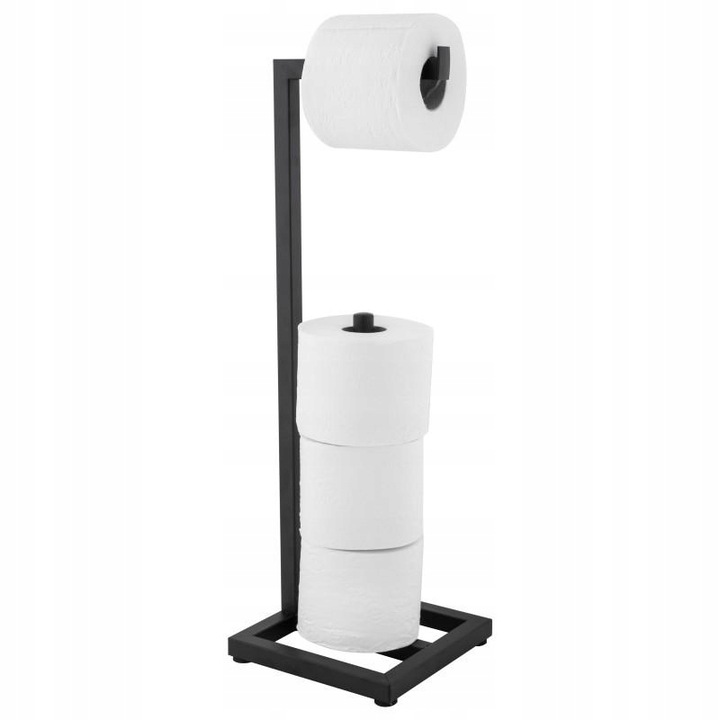 Stojak uchwyt na papier toaletowy do WC toalety czarny wieszak loft