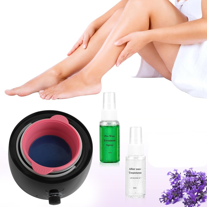 Zestaw do depilacji PODGRZEWACZ 500ml 100W 5x wosk twardy LED wyświetlacz