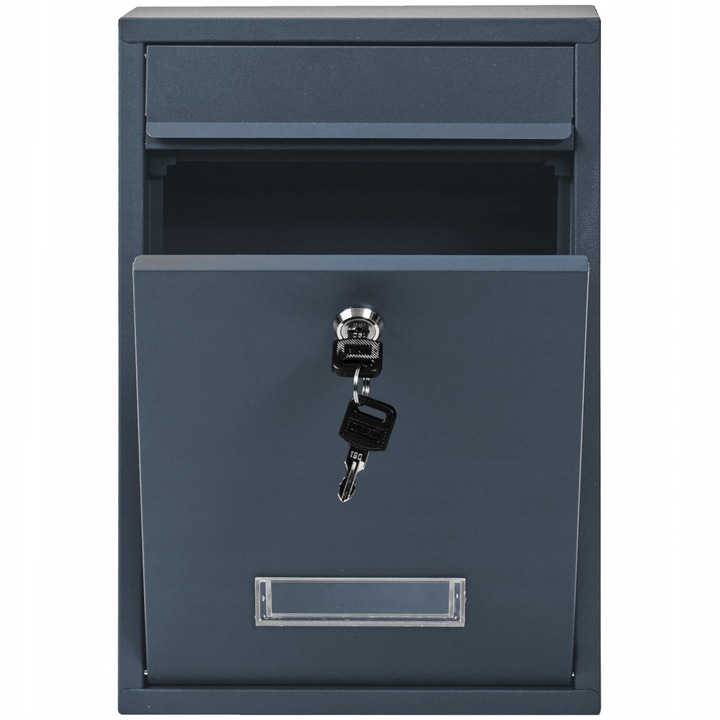 SKRZYNKA POCZTOWA NA LISTY POCZTĘ ANTRACYT + STAL LAMINAT NAPIS ADRES