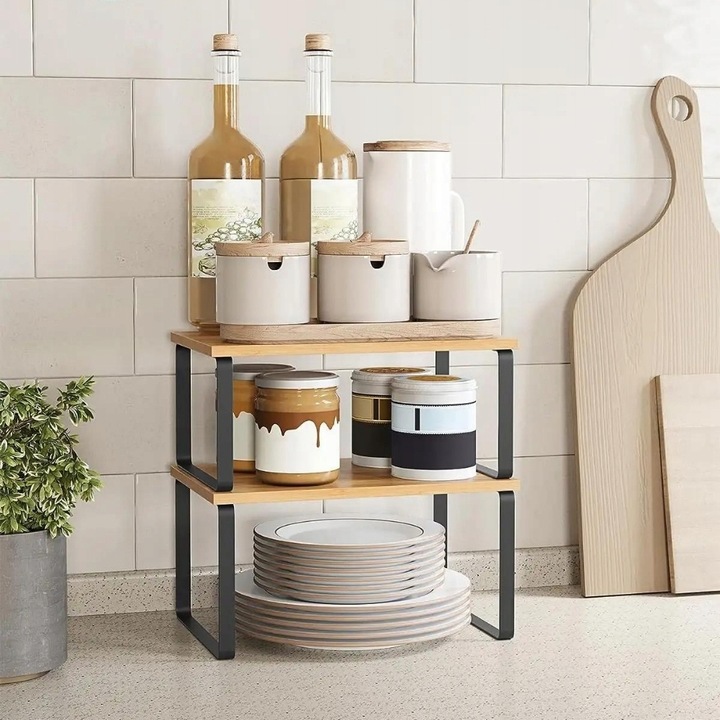 Zestaw 2 szt półek na przyprawy kubki talerze do kuchni łazienki na