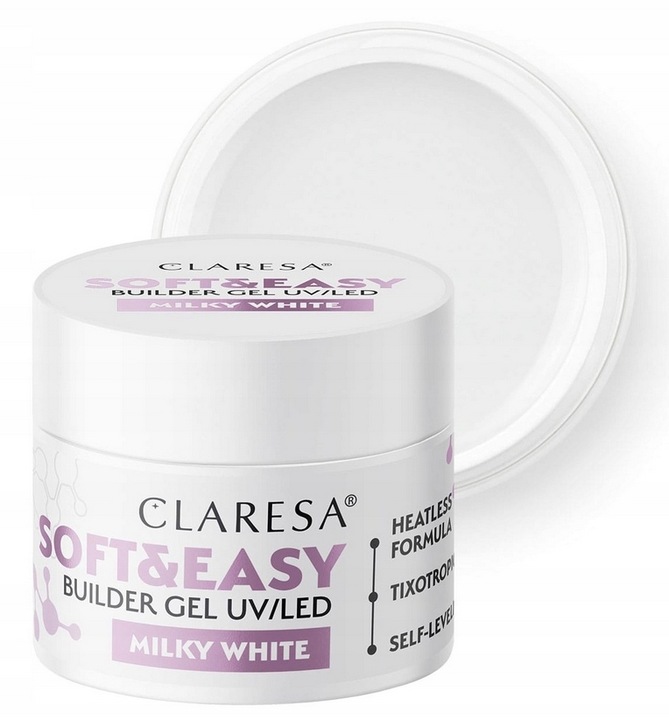 CLARESA SOFT&EASY ŻEL BUDUJĄCY UV/LED GEL BUILDING 45g MILKY WHITE