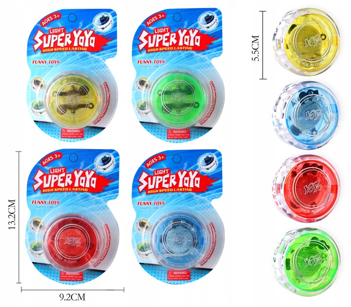 JOJO GRA ZRĘCZNOŚCIOWA YOYO ZABAWKA ŚWIECĄCE 4 szt JO-JO NA POCZĄTEK