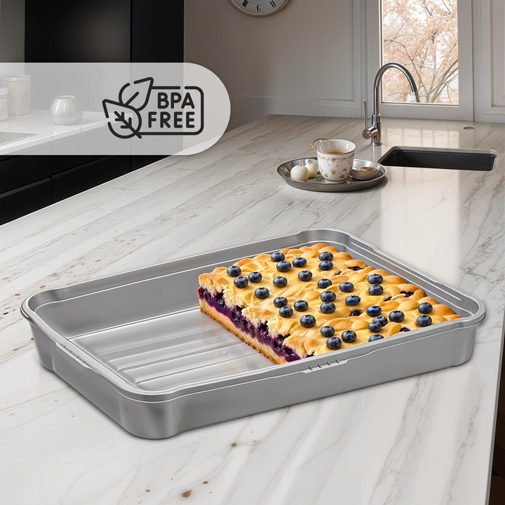 POJEMNIK NA CIASTO TORT WYPIEKI PUDEŁKO TRANSPORTER PROSTOKĄTNY BPA-FREE XL
