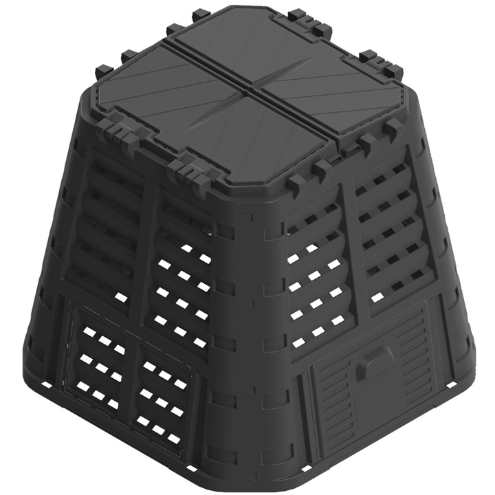 KOMPOSTOWNIK OGRODOWY 480L CZARNY CAŁOROCZNY GRATIS AKTYWATOR KOMPOSTU