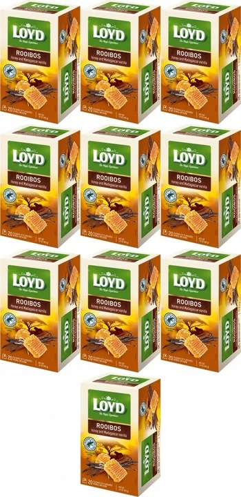 Herbata ziołowa w kopertach Loyd Rooibos miód i wanilia 20szt x10