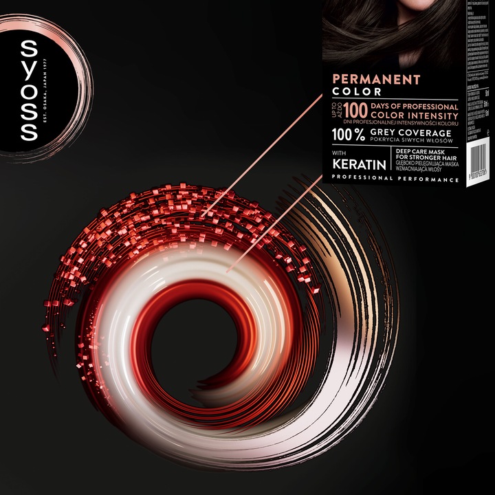 Syoss Farba do Włosów Trwała Permanent Color 1-1 Czerń 2 szt.