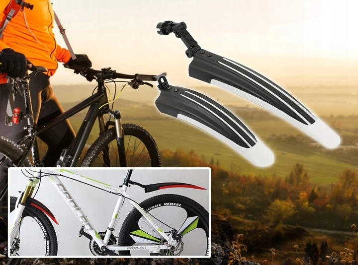 BŁOTNIKI ROWEROWE ROWER ZESTAW KOMPLET PRZÓD TYŁ 2 SZT MTB 24-26 CZARNY