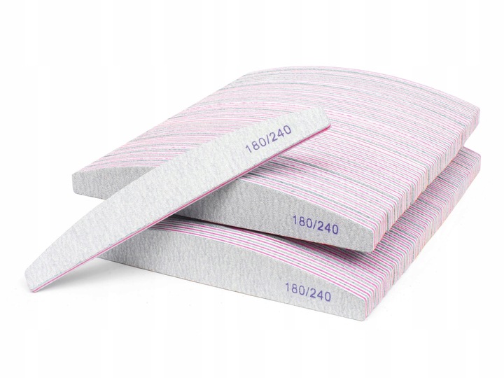 100 x Pilnik do Paznokci Łódka Zebra 180/240