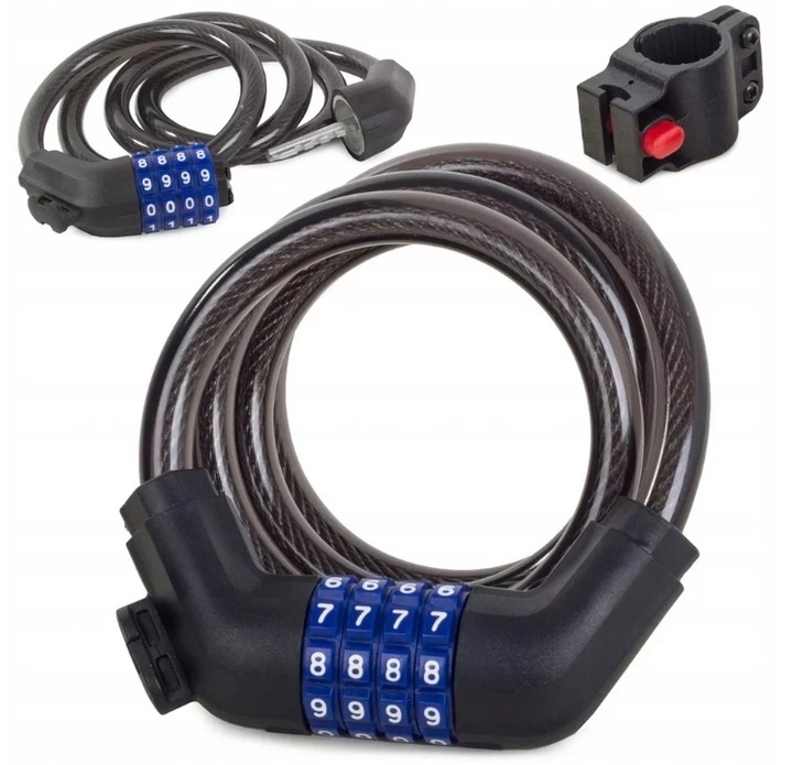 SOLIDNE ZAPIĘCIE ROWEROWE BLOKADA LINKA ROWERU NA SZYFR ANTYKRADZIEŻOWE