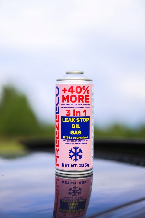 R134A GAZ 3w1 + WĄŻ do nabijania Klimatyzacji Czynnik Olej Uszczelniacz