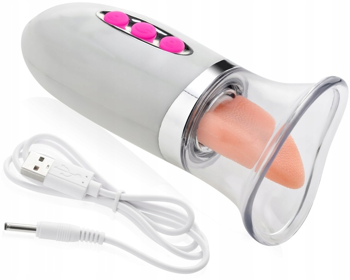 SSĄCY WIBRATOR + RUCHOMY JĘZYK - DO WAGINY ŁECHTACZKI I SUTKÓW