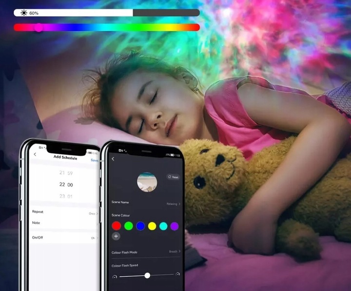 PROJEKTOR GWIAZD LAMPKA NOCNA RZUTNIK LED DO SYPIALNI DLA DZIECI NA PREZENT