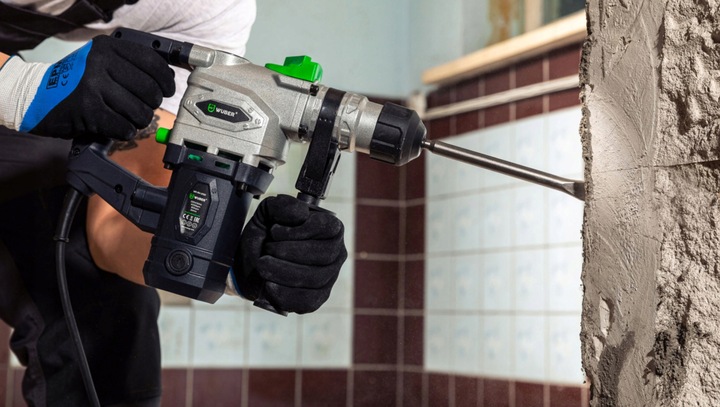 MŁOT UDAROWY MŁOTOWIERTARKA + DŁUTA, WIERTEŁA SDS+