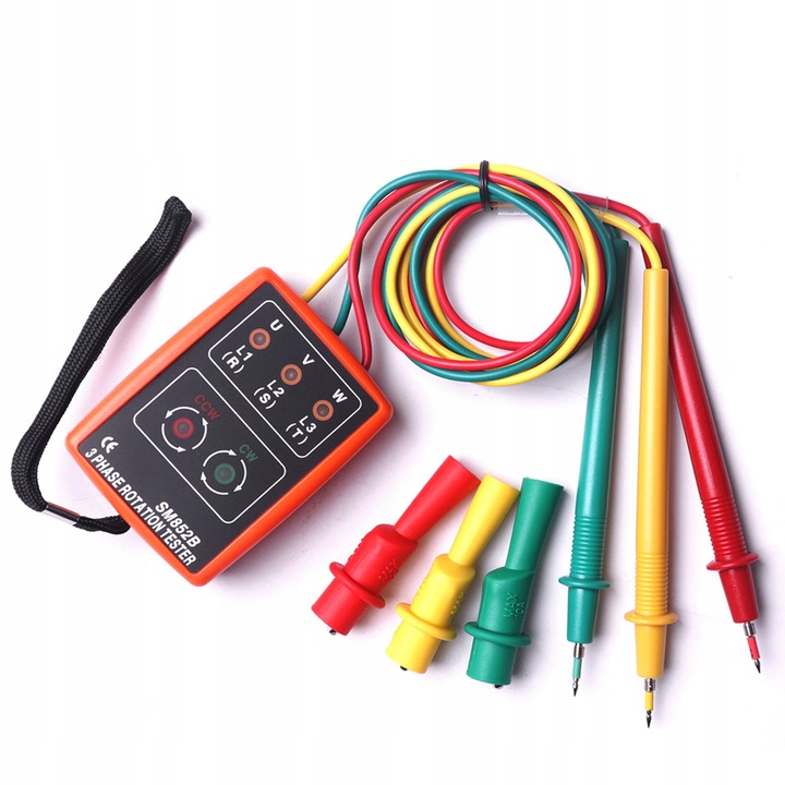 Miernik tester kolejności faz rotacji fazomierz 3-Fazowy AC SM852B 60V~600V