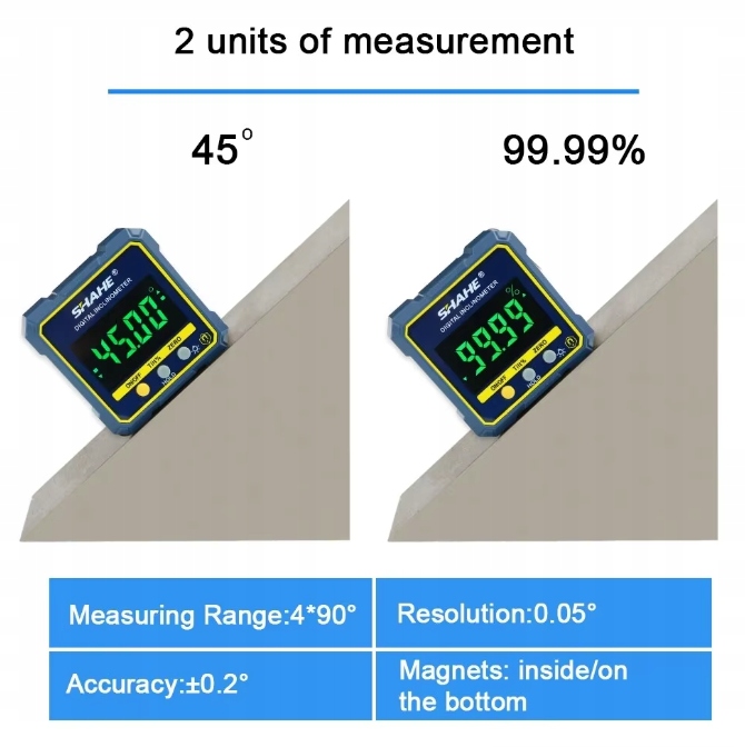 Kątomierz cyfrowy SHAHE poziomica elektroniczna