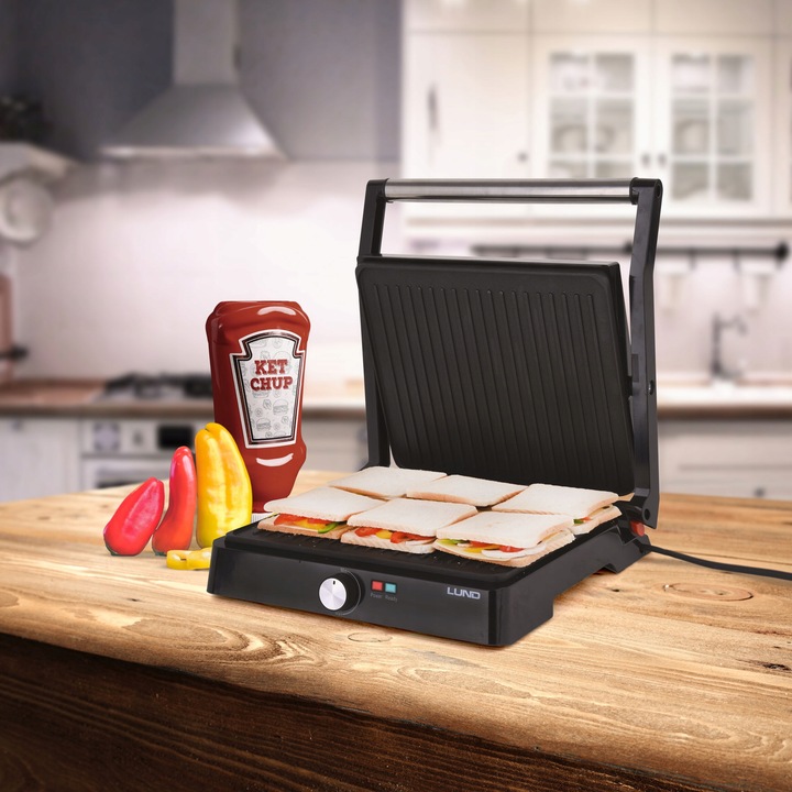 GRILL ELEKTRYCZNY OPIEKACZ DO MIĘSA WARZYW LUND 2200W 29x23cm