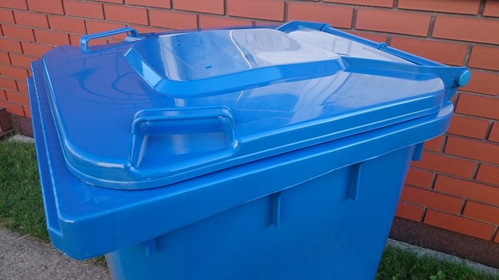 POJEMNIK KOSZ 240L NA ŚMIECI ODPADY BRĄZ NIEBIESKI