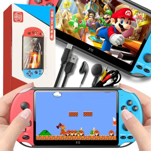 Konsola Przenośna do gier BEZPRZEWODOWA Polskie MENU 5000 GIER Retro x12