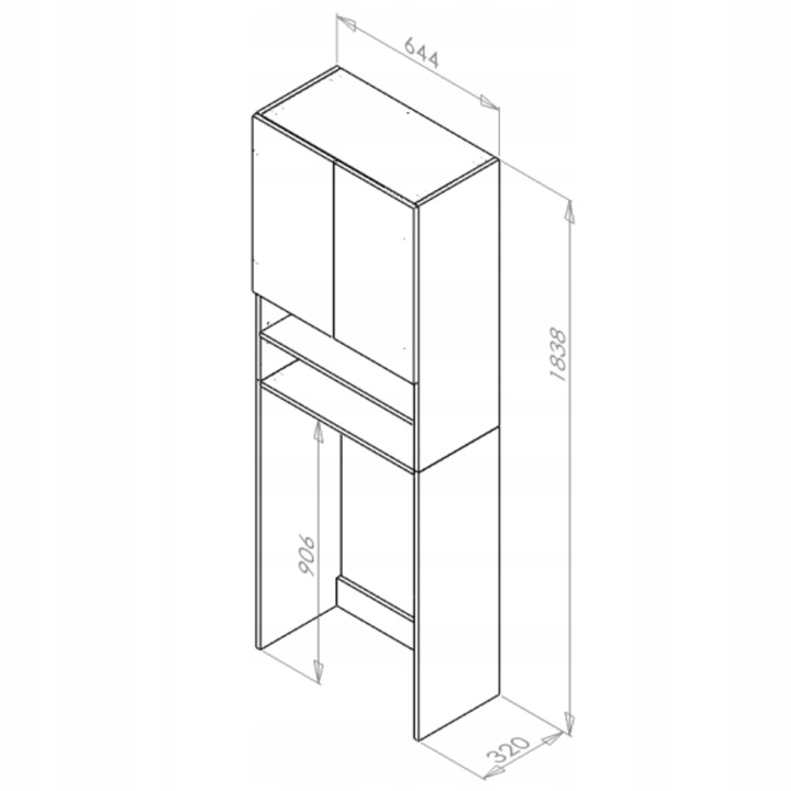 REGAŁ ŁAZIENKOWY SZAFKA NAD PRALKE BIAŁY 4 PÓŁKI