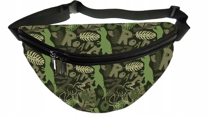 KOMPLET Saszetka + portfel DINOZAURY moro T-Rex Nerka biodrowa