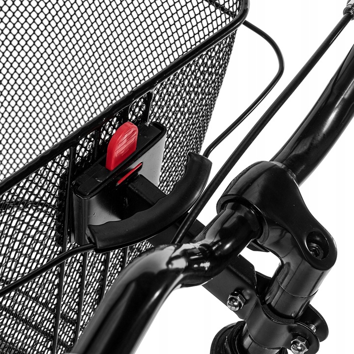 KOSZYK KOSZ METALOWY ROWEROWY NA ROWER PRZEDNI Z UCHWYTEM CLICK CZARNY DUŻY