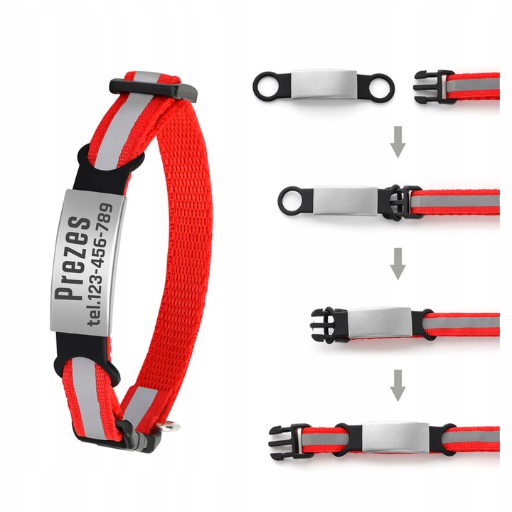 Odblaskowa Obroża Kota Psa dzwonek + Identyfikator