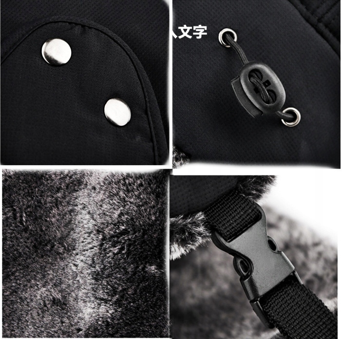 CIEPŁA CZAPKA ZIMOWA Z FUTERKIEM NA ZIMĘ MĘSKA Z DASZKIEM NAUSZNIKI