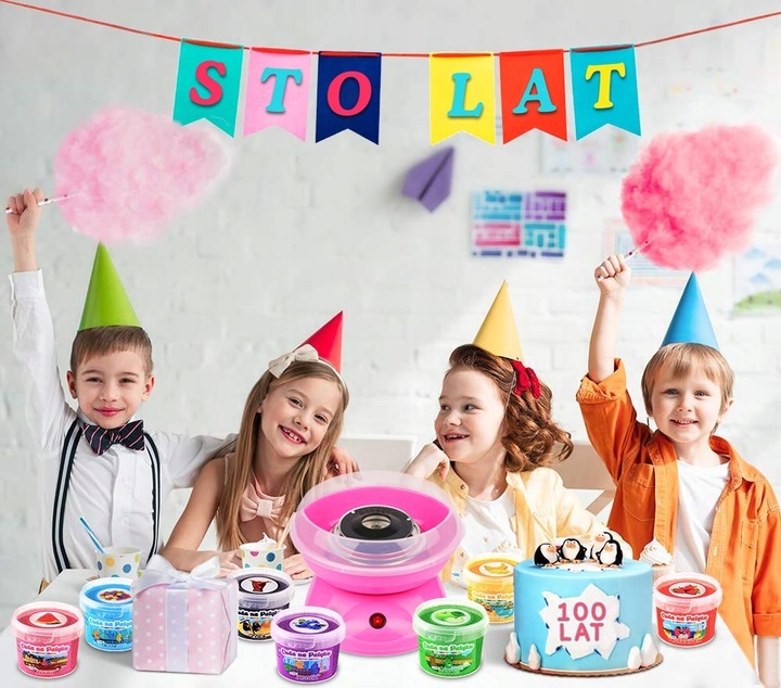 KOLOROWY Cukier do Waty Cukrowej do Maszyny Smakowy PATYCZKI ZESTAW