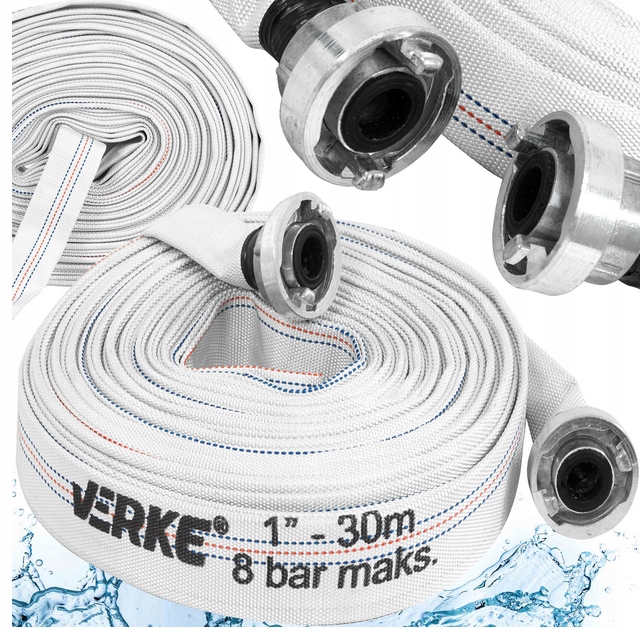 WĄŻ STRAŻACKI PARCIANY DO WODY BRUDNEJ SZAMBA 1 CAL 30M POMPY ZE ZŁĄCZKAMI