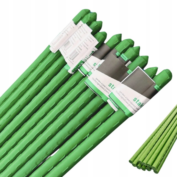 10x TYCZKI SADOWNICZE PALIKI DO ROŚLIN PODPORY powlekane stalowe 150cm