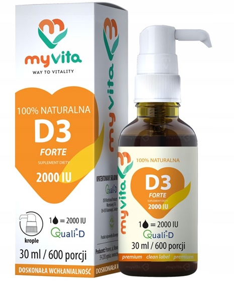 MyVita NATURALNA WITAMINA D3 2000 w 1 kropli 30ml
