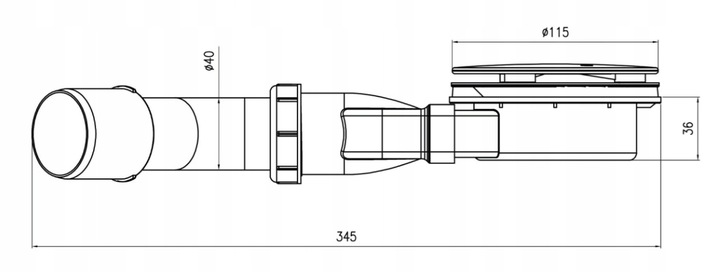 Syfon do brodzika Slim 90mm bardzo niski