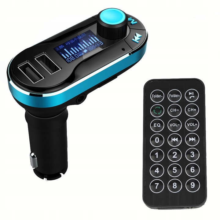 TRANSMITER SAMOCHODOWY FM USB Bluetooth SD AUX